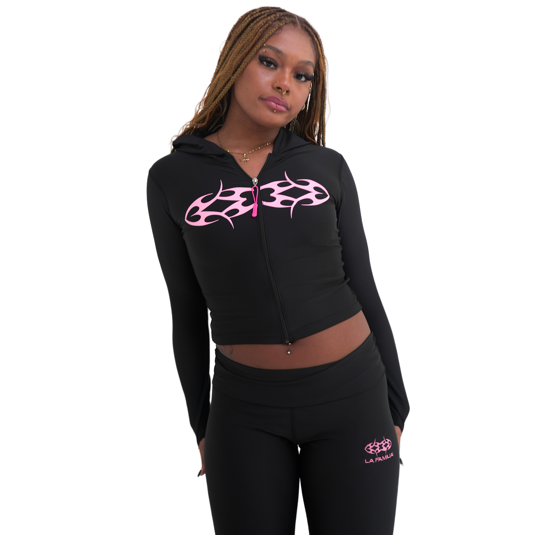 LAFAMILIA ICON Women Zip Up - Black - LaFamilia LAFAMILIA ICON Women Zip Up - Black - LaFamilia