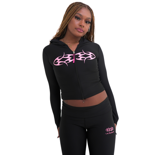 LAFAMILIA ICON Women Zip Up - Black - LaFamilia