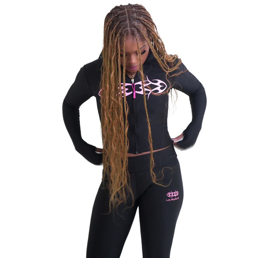 LAFAMILIA ICON Women Zip Up - Black