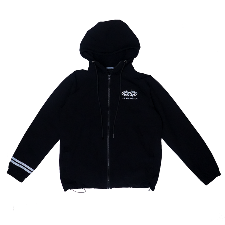 LAFAMILIA NYLON ZIP UP - BLACK
