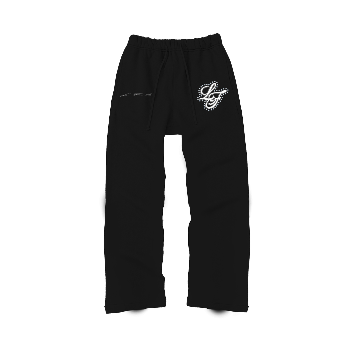 LF Triple Cross Rhinestone Sweatpants - LaFamilia