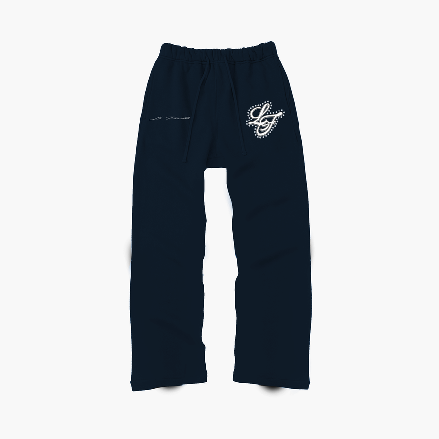 Lafamilia Varsity Flares Sweatpants - Navy Blue