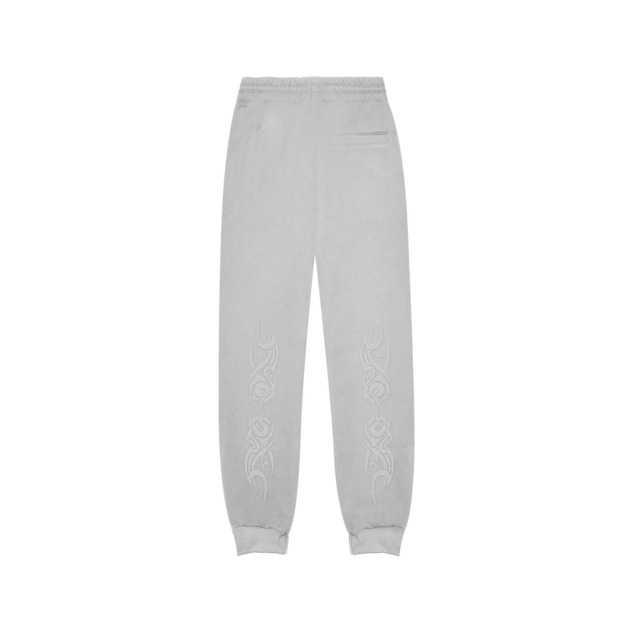 LF Triple Cross Rhinestone Sweatpants - Gray