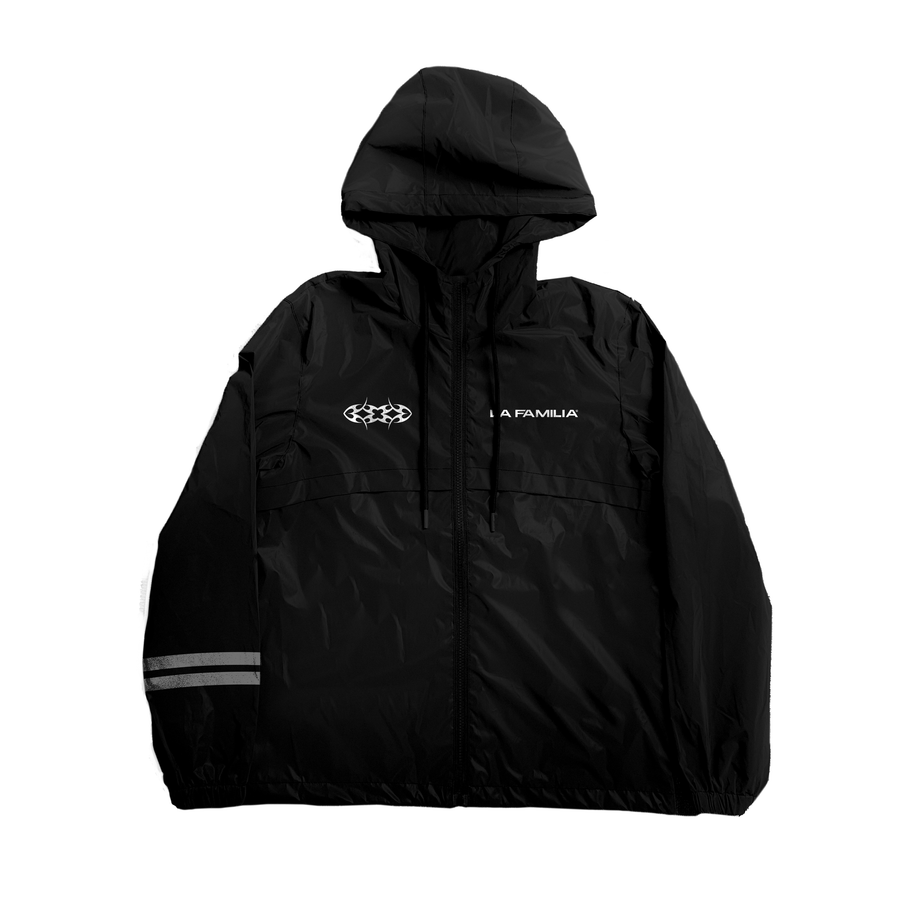 LAFAMILIA NYLON ZIP UP - BLACK