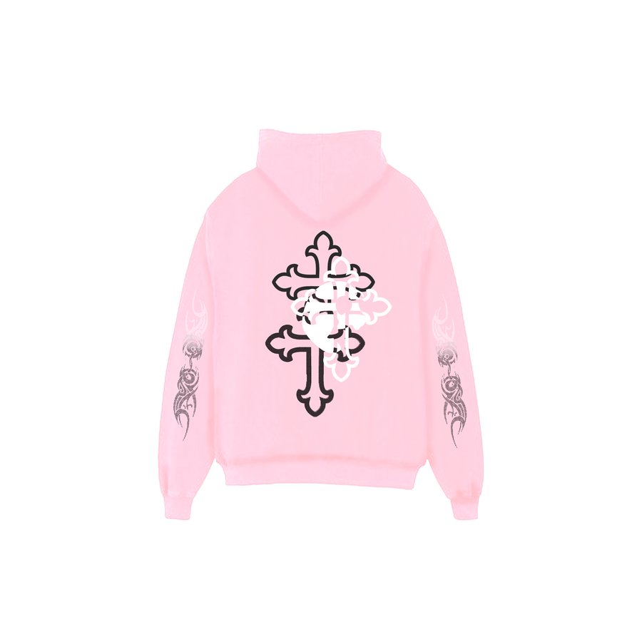 Triple Cross Rhinestone Sweatshirt - Pink