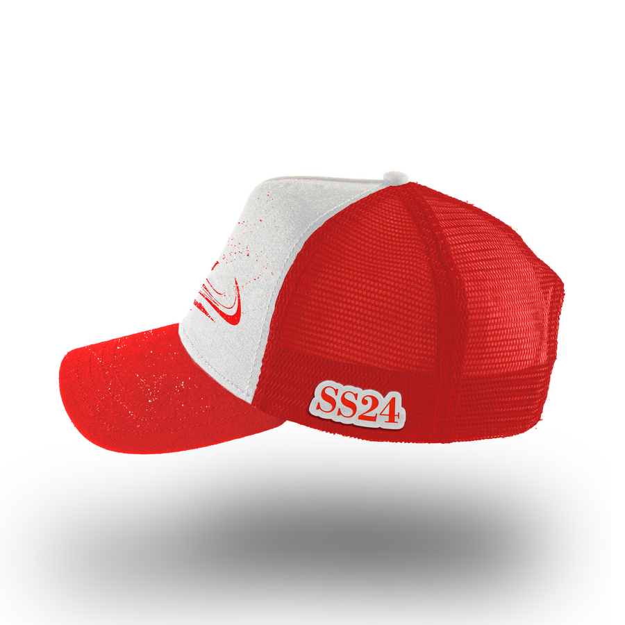 Shooting Cross Fire Red Trucker Hat