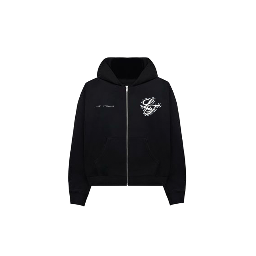 Lafamilia Varsity Zip Up - Black